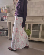 blurred rose long skirt