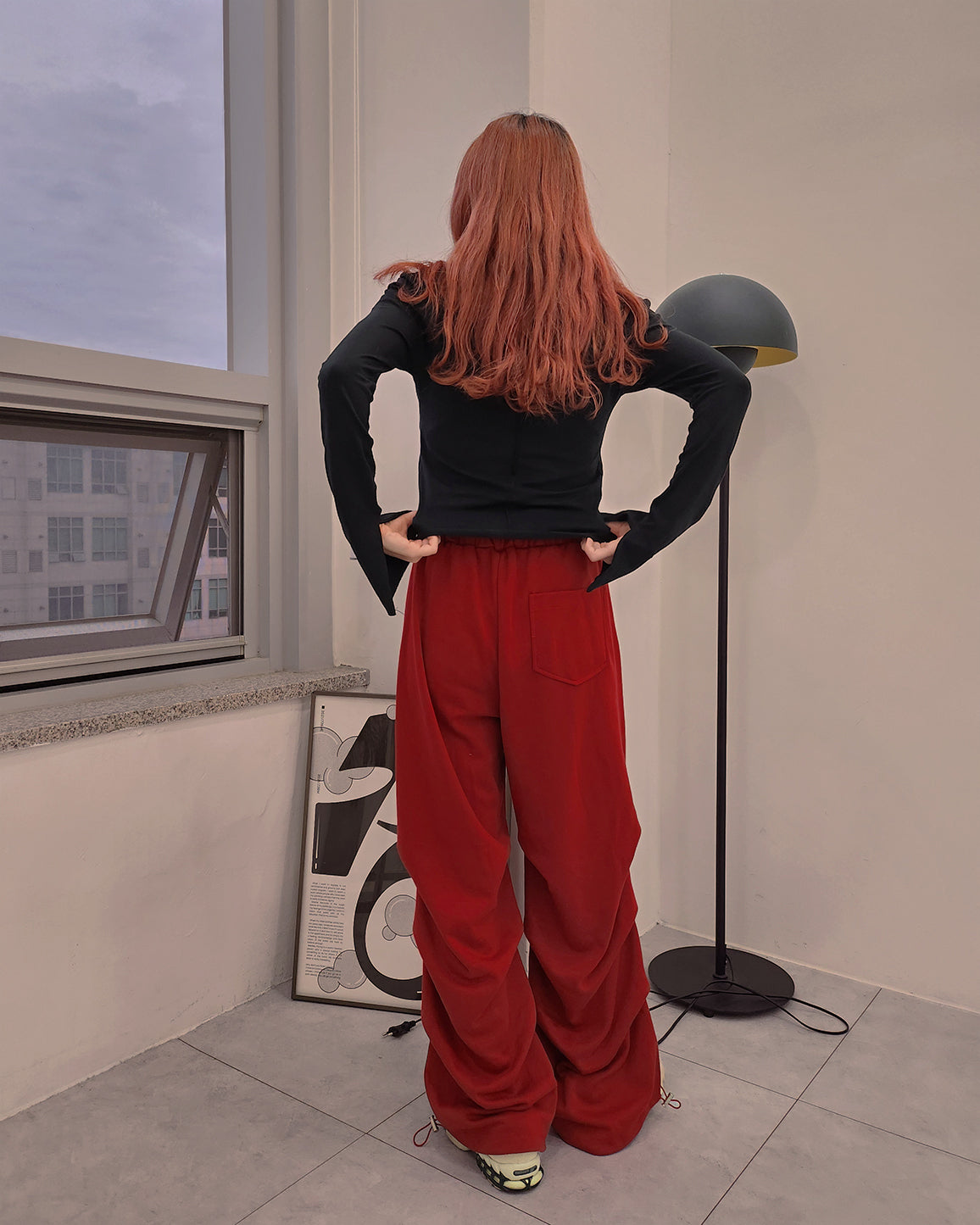 shirring light sweat pants