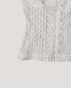 cotton lace frill sleeve less blouse