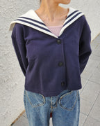 sailor collar sweat cardigan
