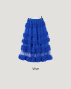 tiered volume frill tulle skirt
