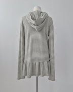 stripe hem frill food T
