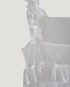 sheer lace frill mini dress