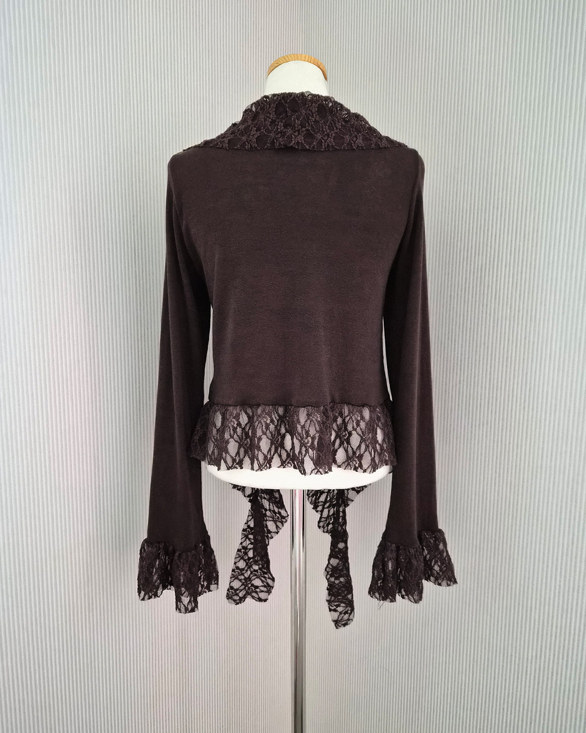 frill lace flare cardigan