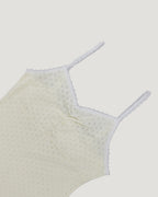 lace point flower punching mini dress