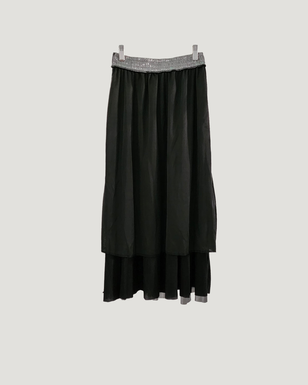 metallic pleated skirt