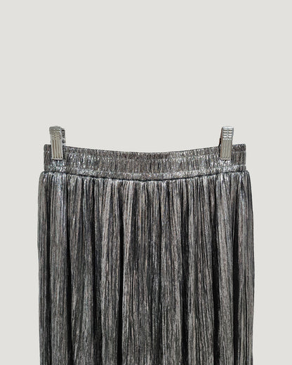 metallic accordion pleated skirt