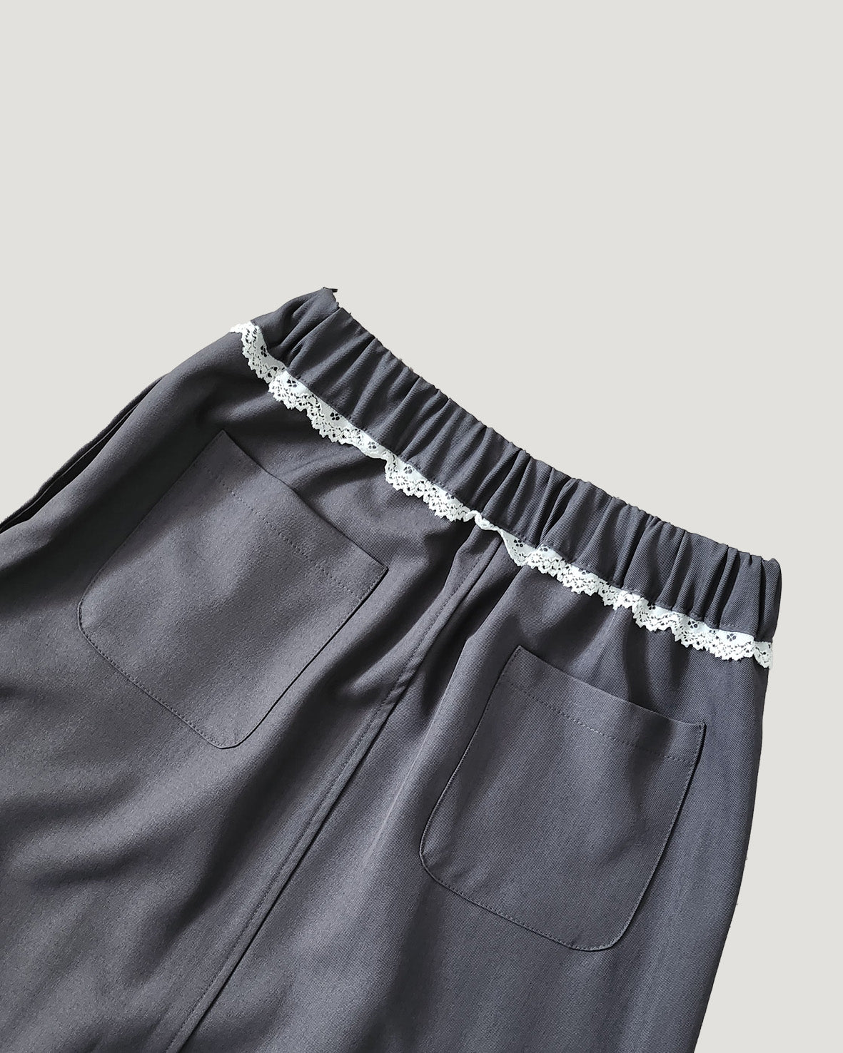 lace point pleated midi skirt