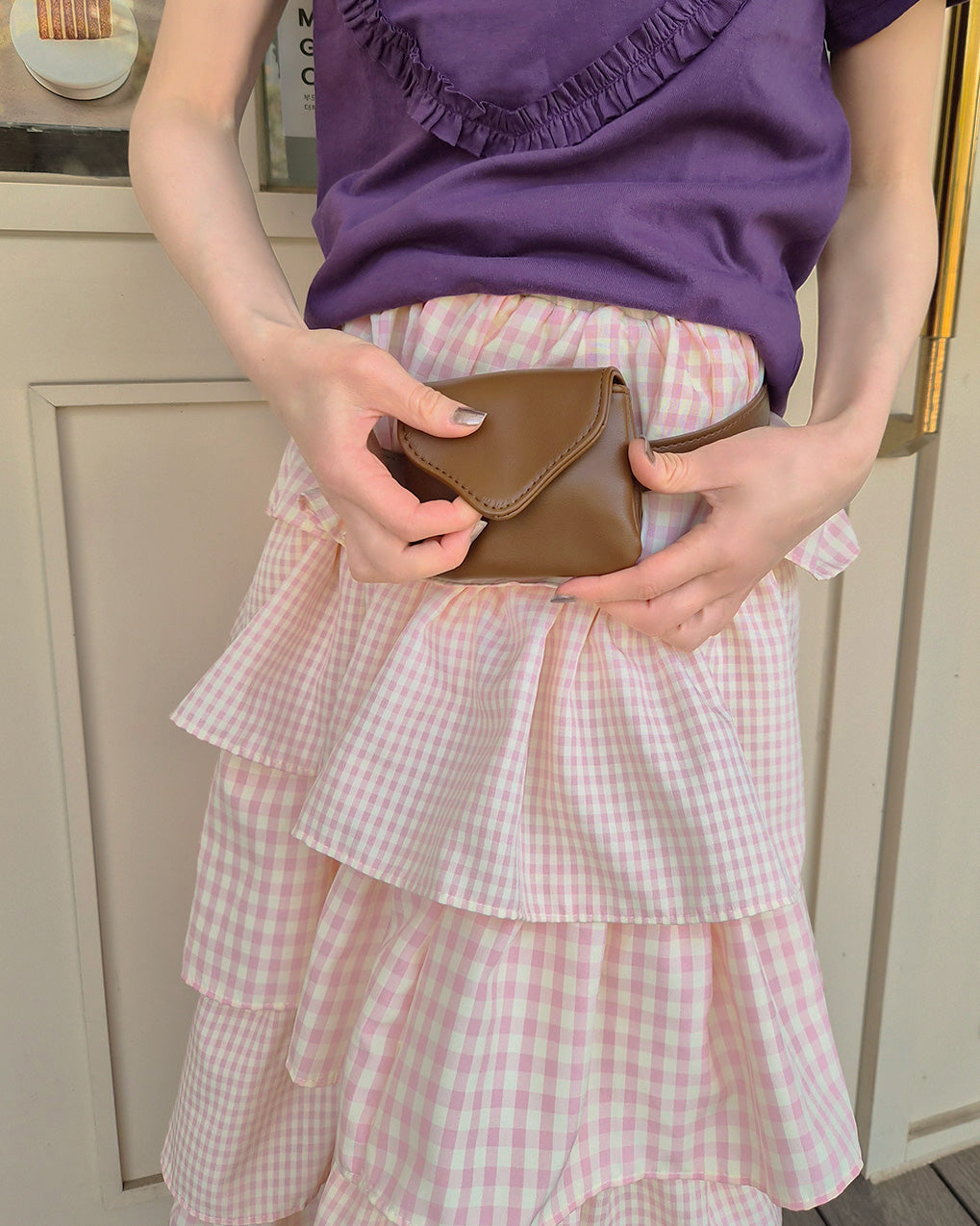 faux leather pouch belt