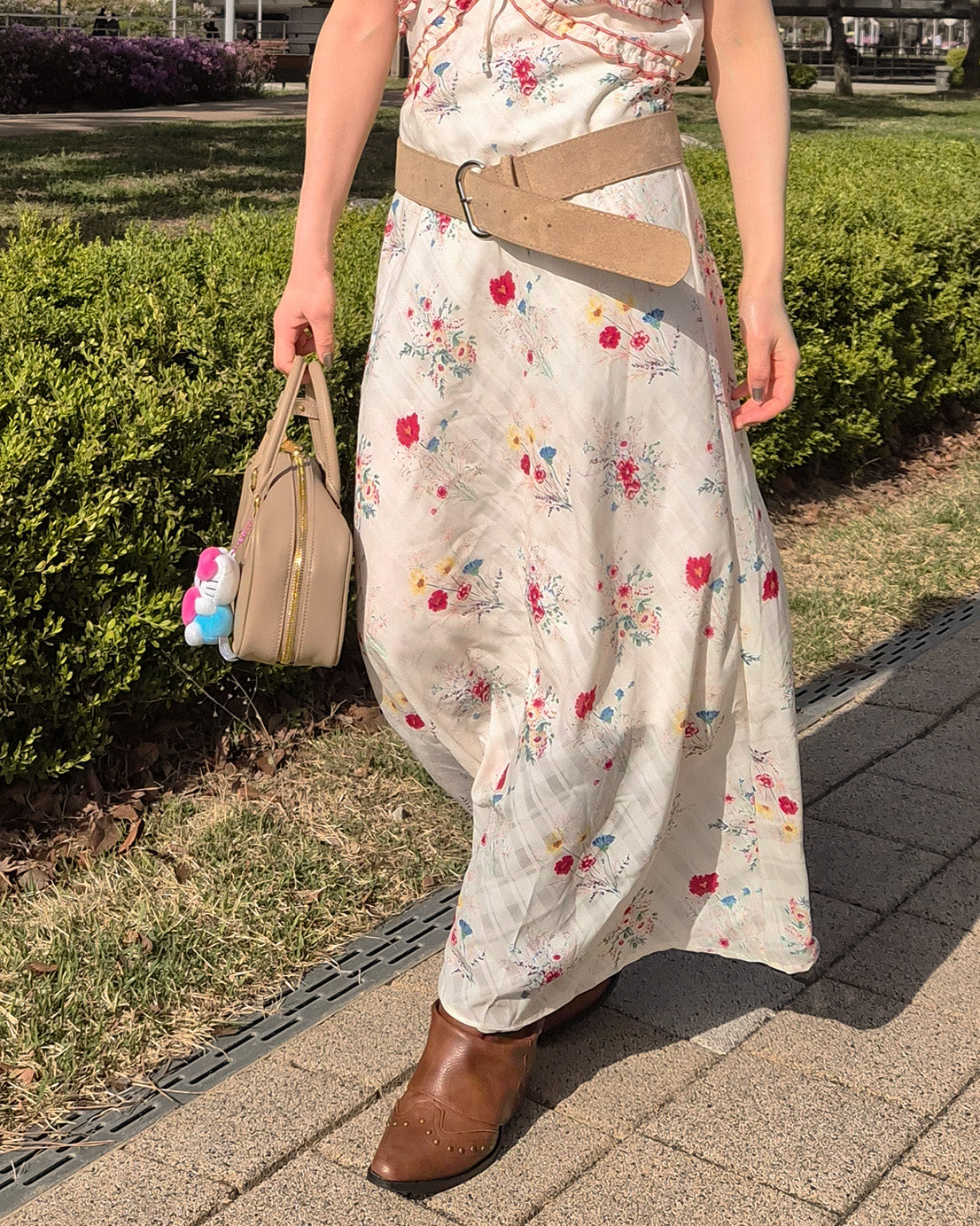 faux suede wide belt