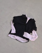 dot puff sleeve collar T