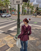 stripe hem frill food T