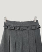 waist frill pleats middle skirt