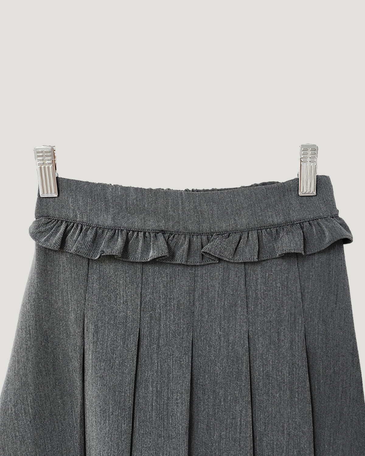 waist frill pleats middle skirt
