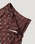 dot pleated midi skirt