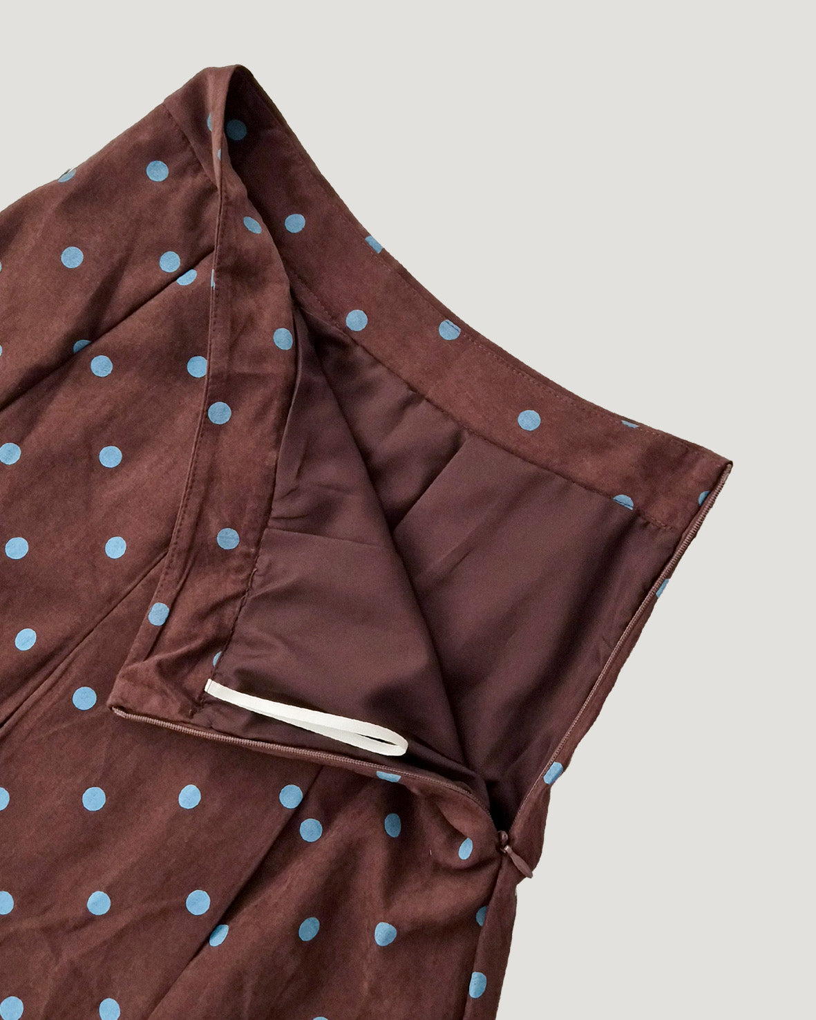 dot pleated midi skirt