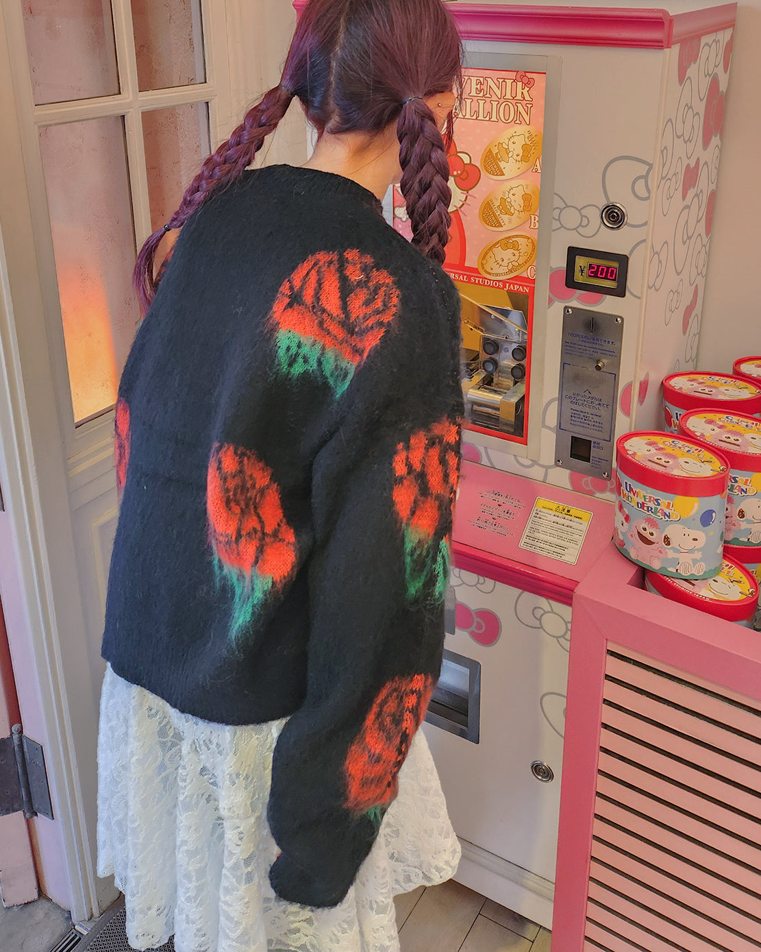 rose knit pullover