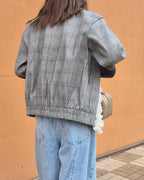 glen check frill jacket