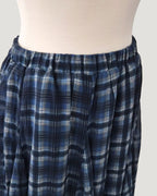 asymmetry check frill skirt