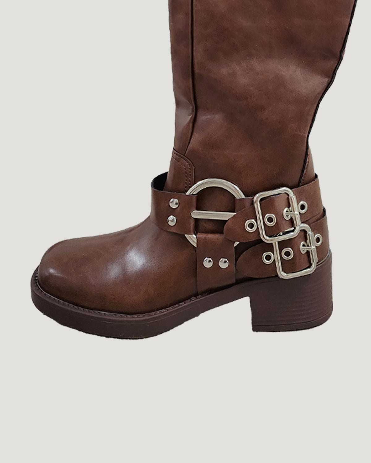 buckle belt boots