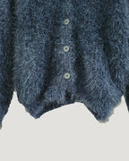 shaggy knit color cardigan