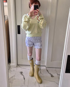 satin shirring short pants