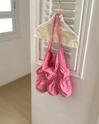 shirring color nylon bag
