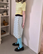 polka dot hem frill skirt