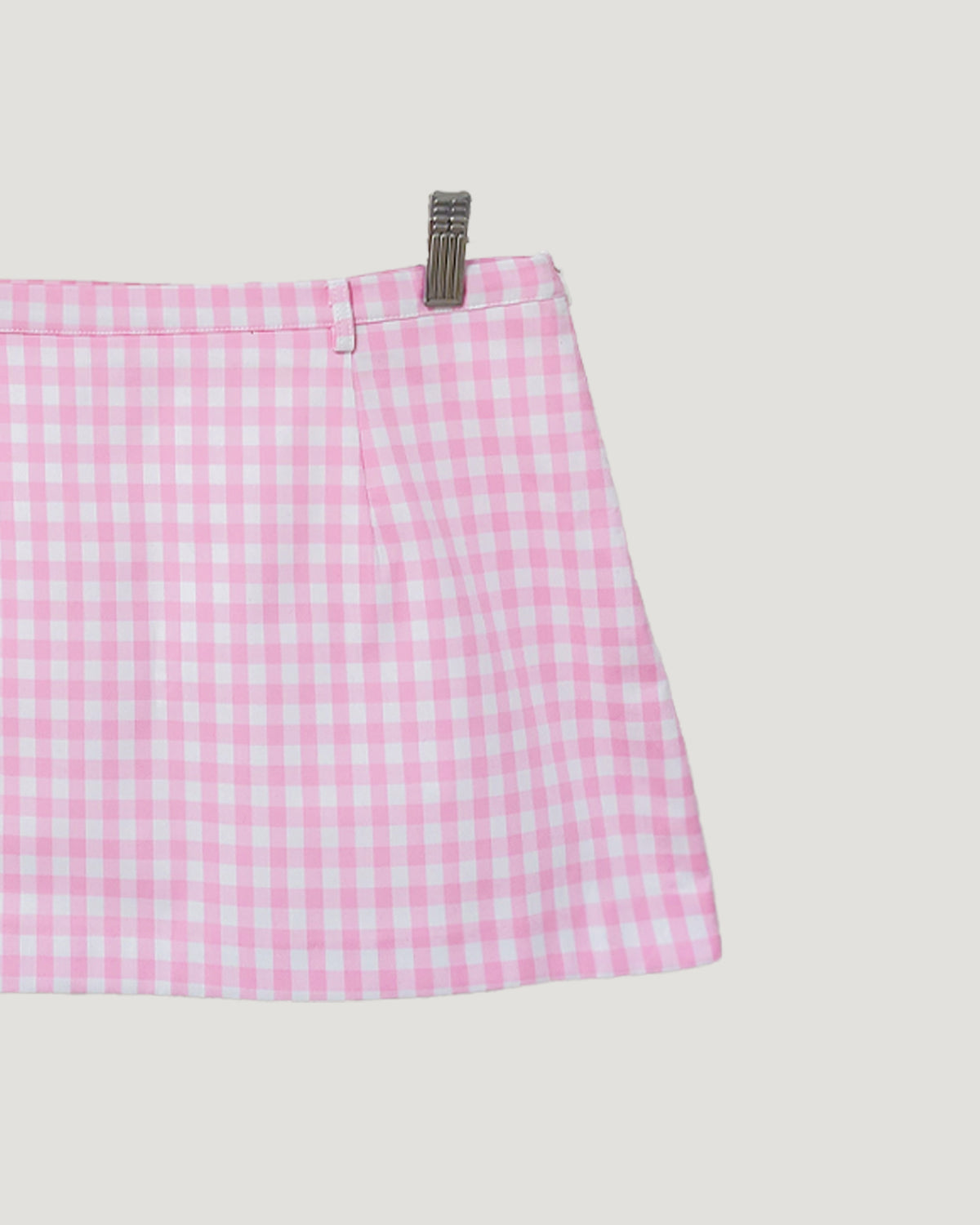 gingham check low waist micro mini skirt