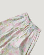 flower cotton tuck wide pants