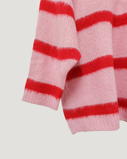 color stripe overfit knit