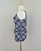 check draped shirring top
