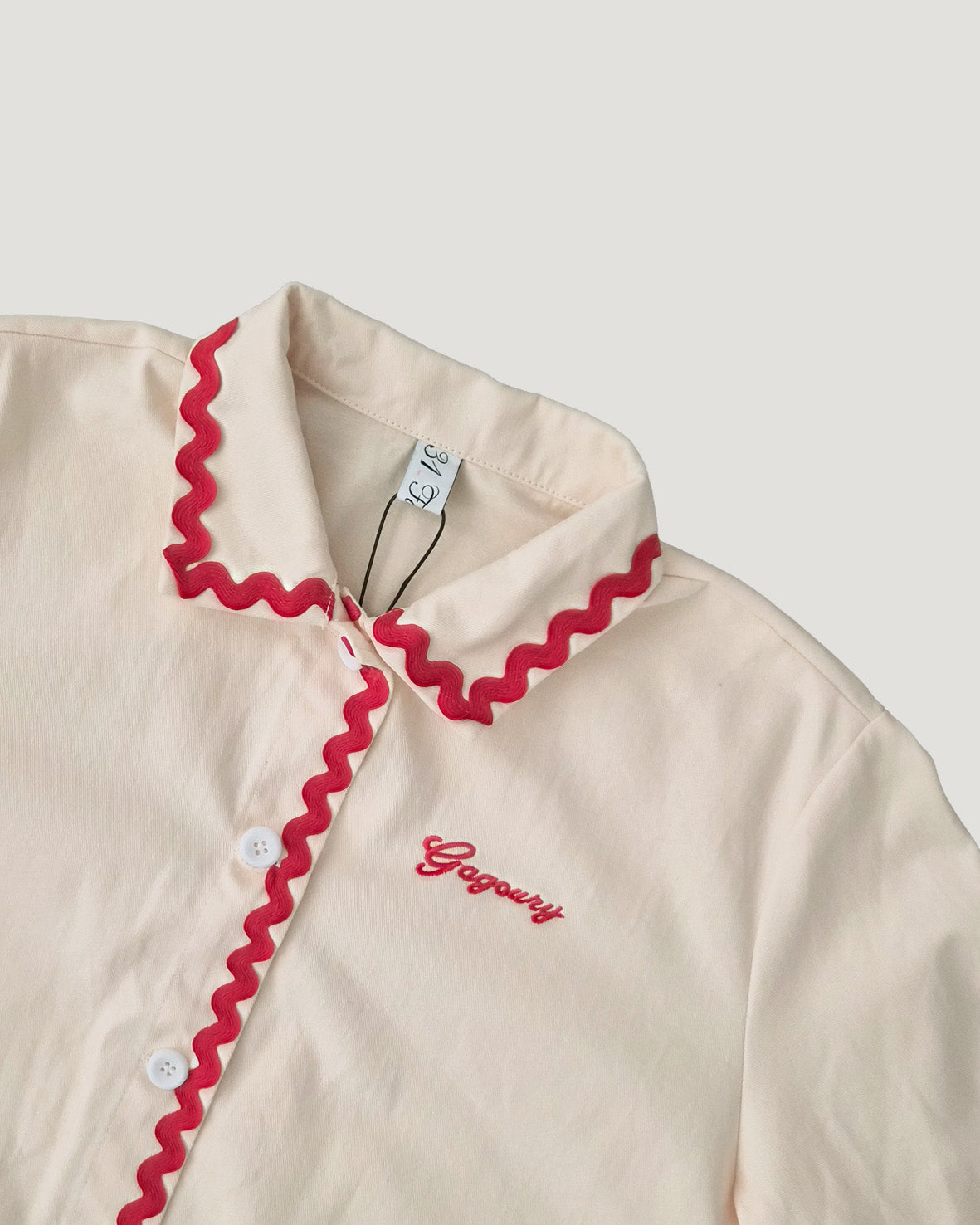 red ribbon embroidery cotton jacket