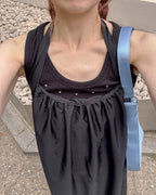 halter neck back open long dress