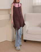 rose scarf knit mini dress