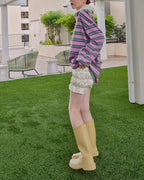 satin shirring short pants