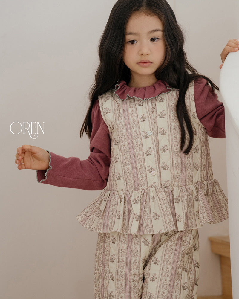 【OREN】groot quilted vest SET UP
