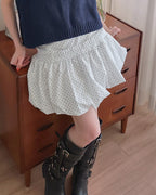 dot frill balloon mini skirt
