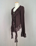 frill lace flare cardigan
