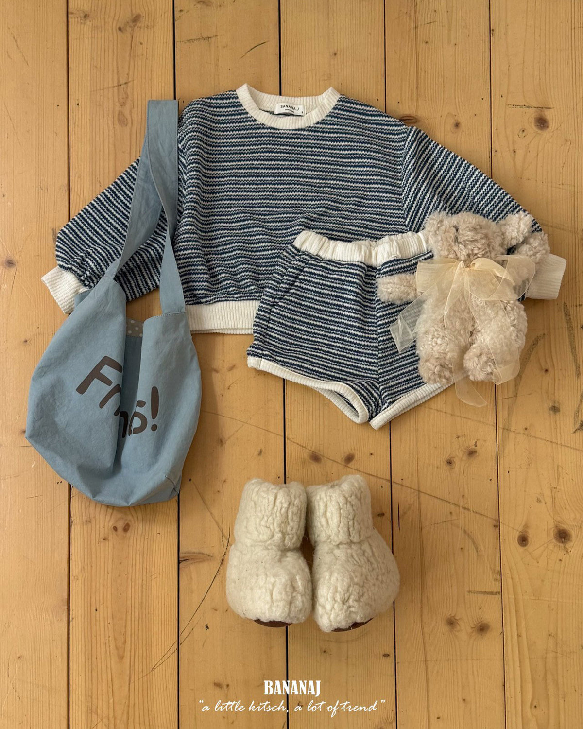 【BANANAJ】knit stripe sweatshirt