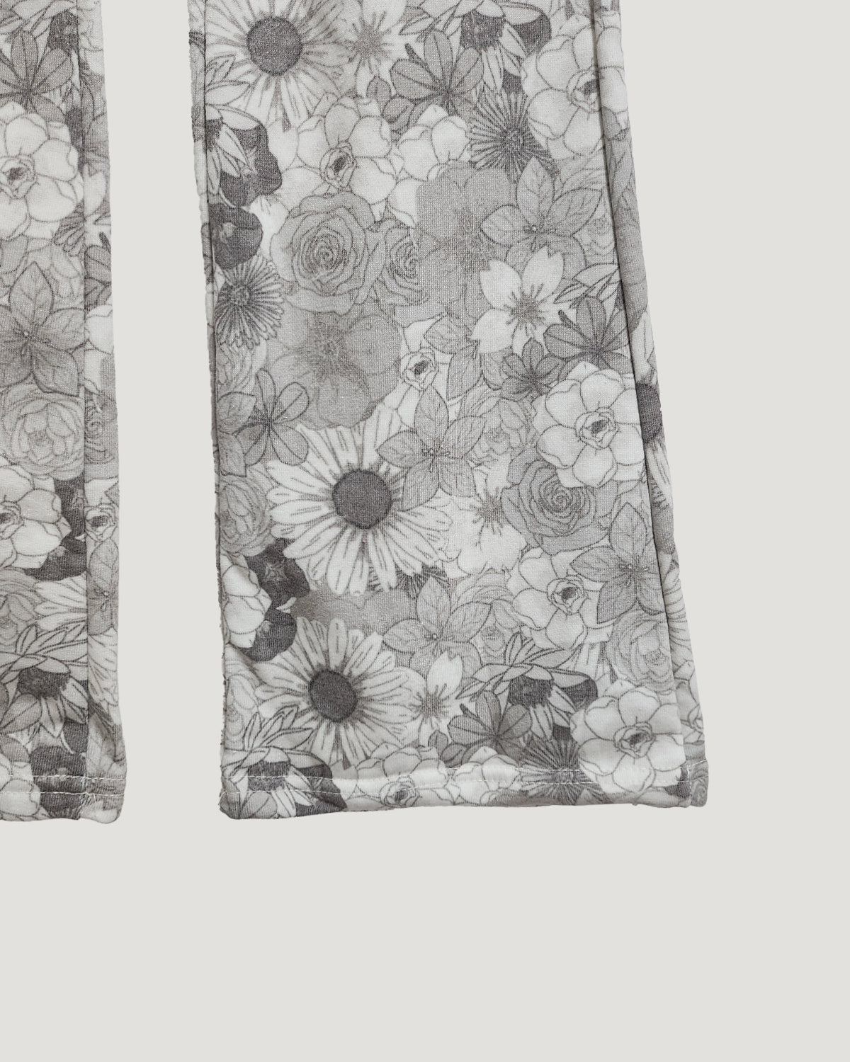 flower pattern boot cut sweat pants