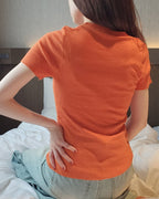 high neck rib knit T