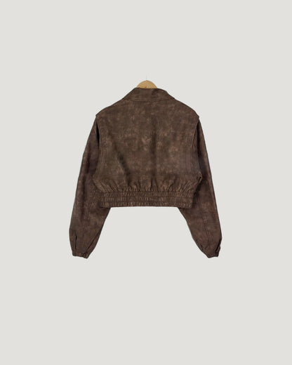 vintage like faux leather blouson