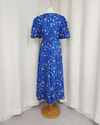 flower puff sleeve long dress