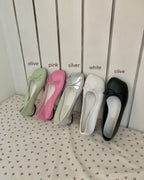 ribbon rounded square toe shoes