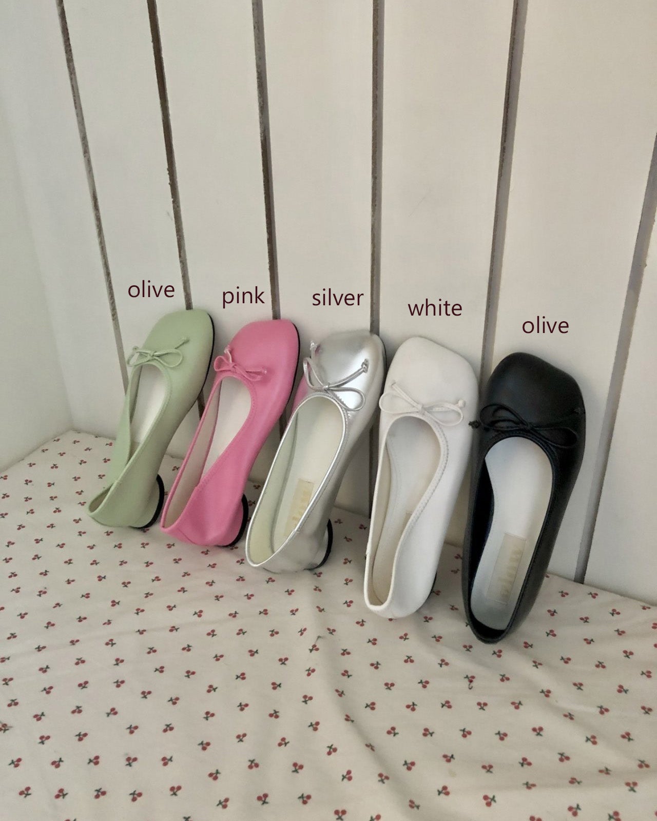 ribbon rounded square toe shoes