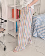 multi stripe wide pants