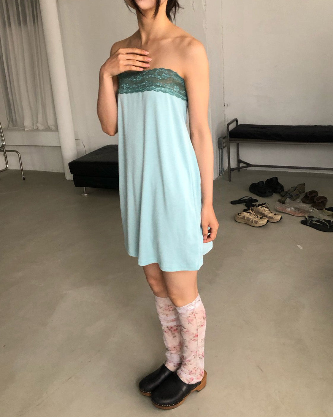 flower sheer leg warmers