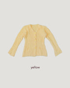 V neck shaggy knit cardigan