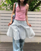 lace spangle flare skirt